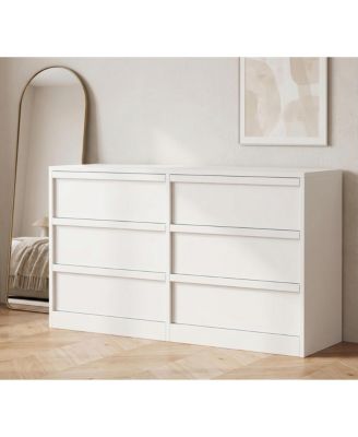 6 Drawer Dresser for Bedroom, Modern Wooden Chest, Spacious Organizer for Living Room, Nursery, Entryway, Hallway, Closet, Bedroom