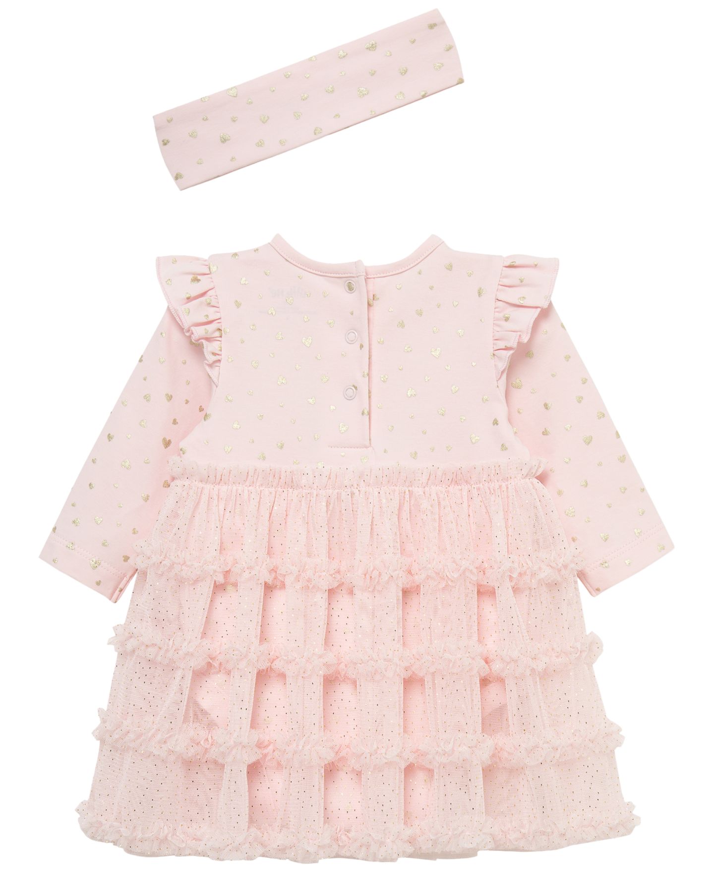 Детский комплект Little Me Heart Shine для девочки: платье-пачка и повязка, цвет: Розовый — фото 2