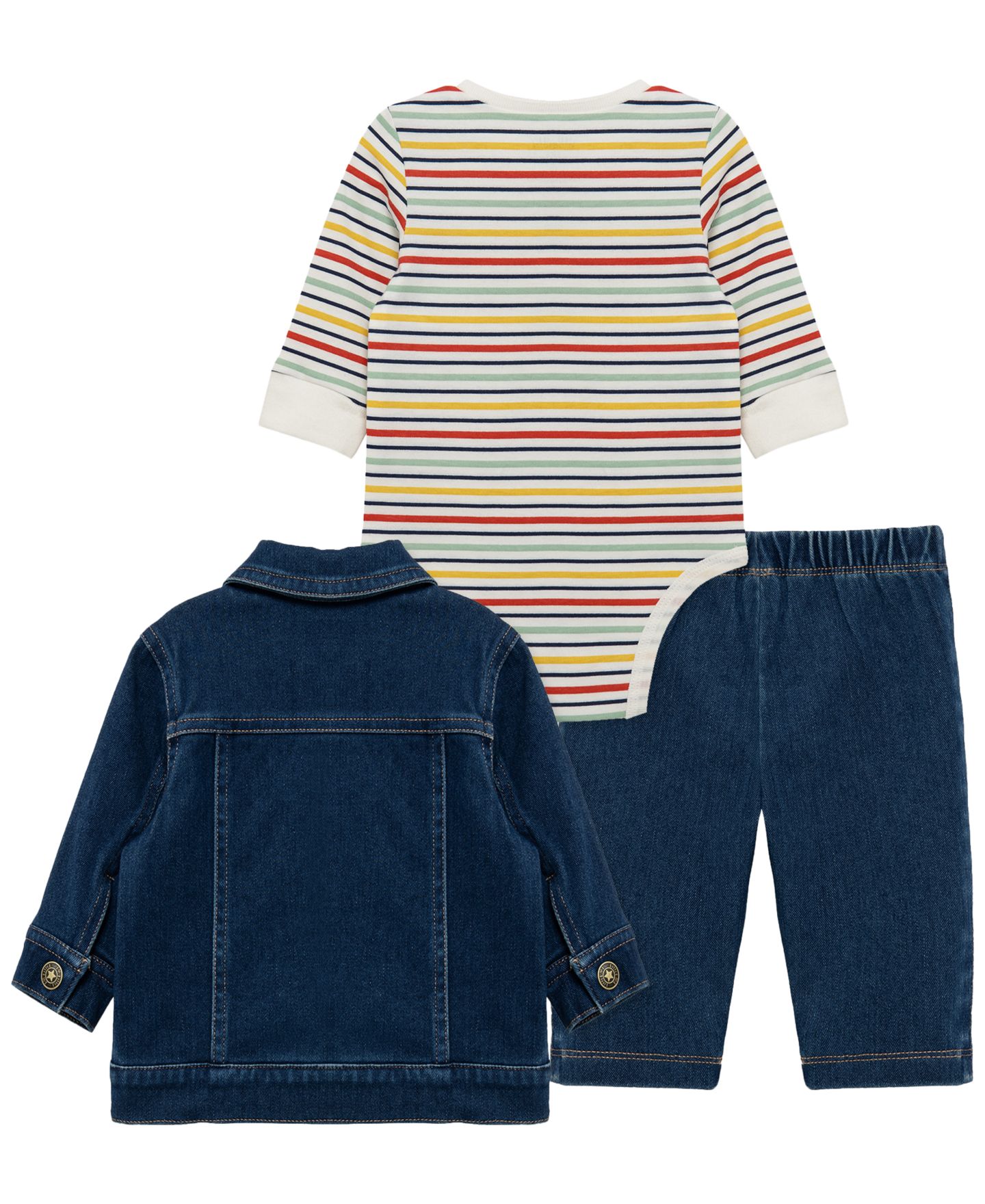 Little Me Baby Boys' Construction Crewneck Bodysuit, Jacket and Pants, 3-Piece Set, цвет: Джинсовый — фото 3