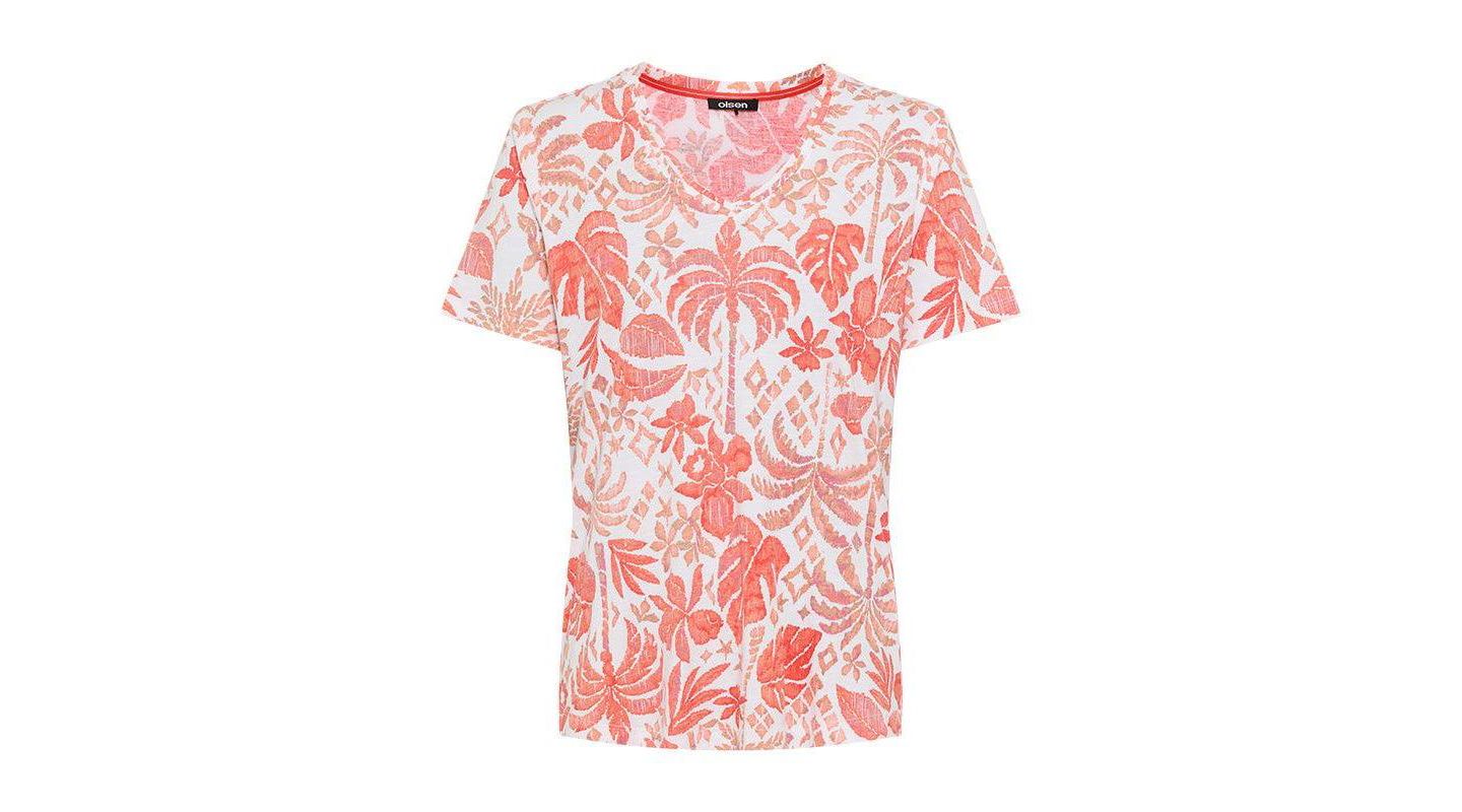 Женская футболка Olsen Ornamental Botanic Print, цвет: Закатный оранжевый — фото 3