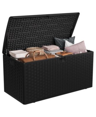 99 Gallon Lockable Waterproof Outdoor Storage Box - Durable Resin Deck Box for Patio, Lawn, Garden - Large Capacity, UV-Resistant Bin