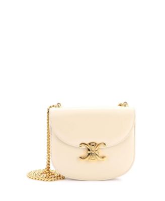 Triomphe Besace Clea Chain Flap Bag Leather