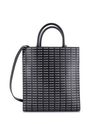 Small Vertical Cabas Tote All Over Logo Print Leather