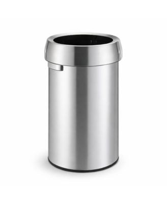16 Gallon Stainless Steel Open Top Trash Can with Round Design