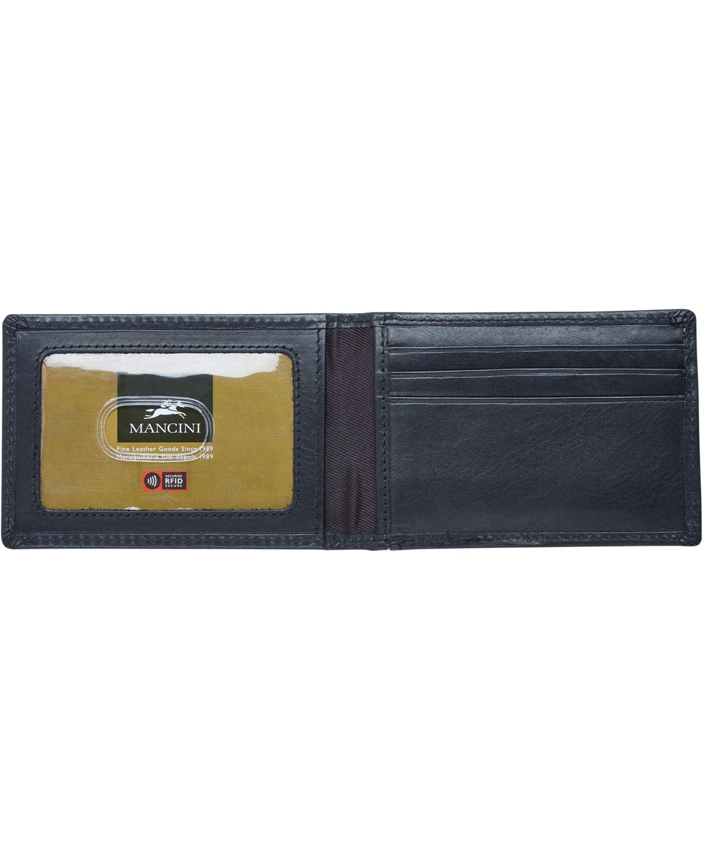 Мужской кошелёк Mancini Boulder Collection RFID Secure Wallet with Removable Passcase and Coin Pocket, цвет: Чёрный — фото 4