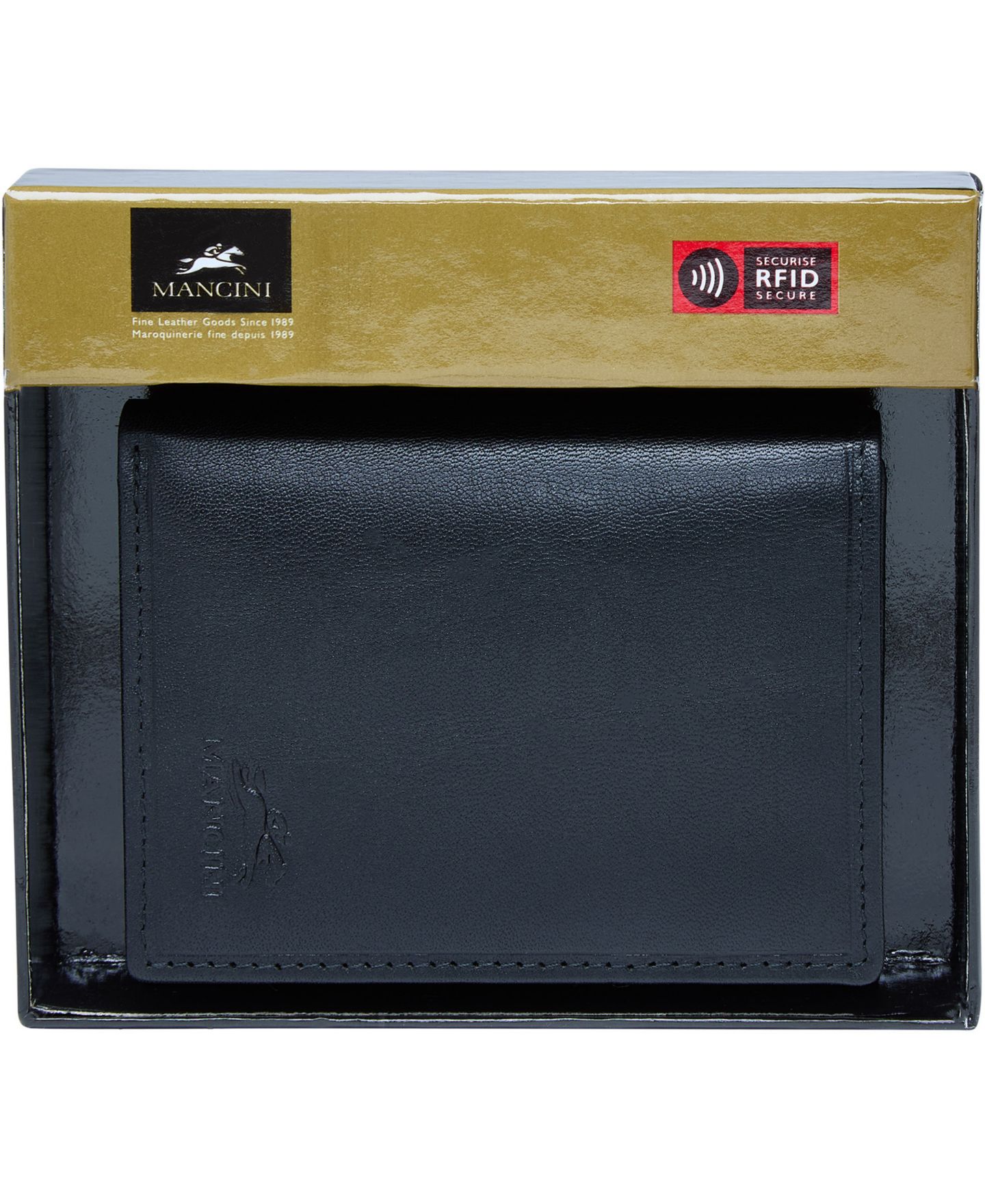 Мужской кошелёк Mancini Boulder Collection RFID Secure Trifold Wallet, цвет: Чёрный — фото 5