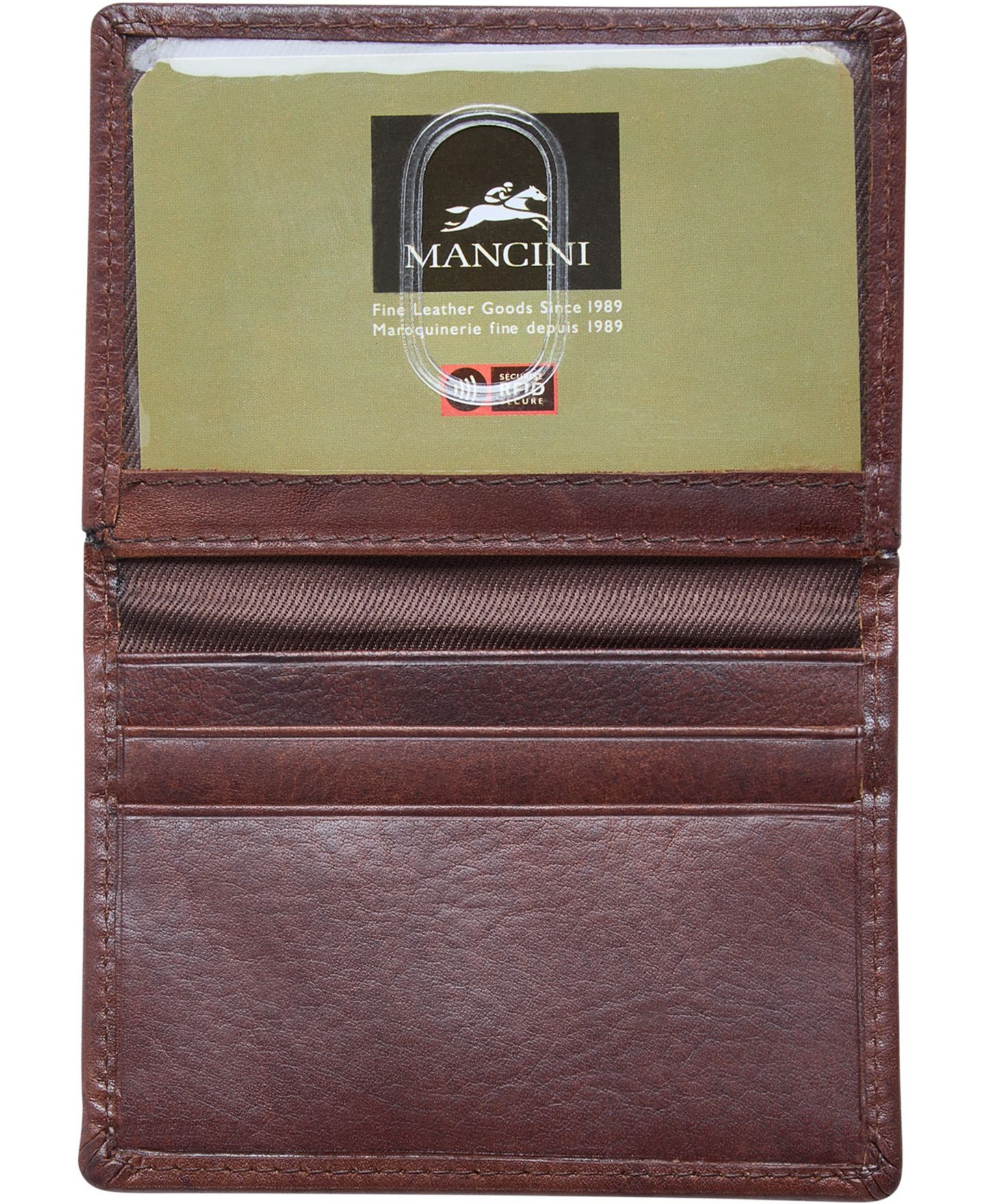 Мужской кошелёк Mancini Boulder Collection RFID Secure Zippered Wallet with Removable Passcase, цвет: Коричневый — фото 6