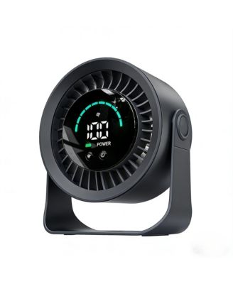 USB-C Rechargeable Desk Fan - Touch Control, 3000mAh, 5 Speeds, LED Display