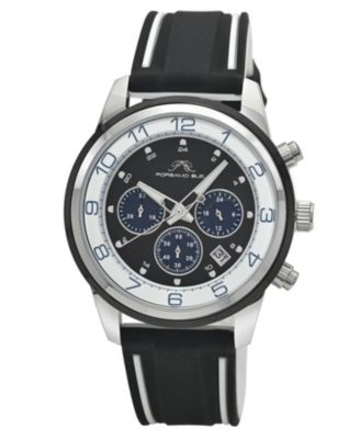 Men's Arthur Chronograph Black Silicone Strap Watch 44 mm