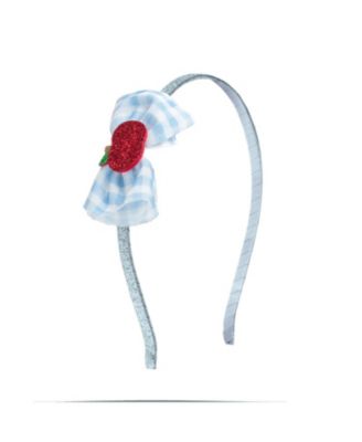 Little and Big Girls Apple Gingham Tulle Bow Headband