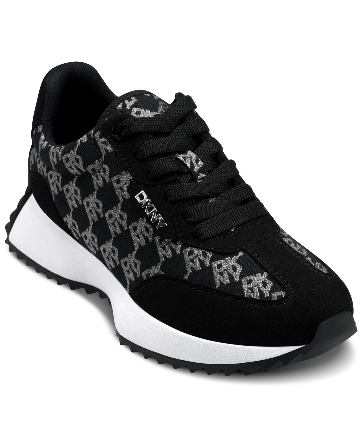 Женские кроссовки DKNY Naples Checkered Lace-Up, цвет: Чёрный — фото 10