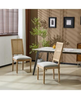 French Country Cane Back Dining Chairs Set