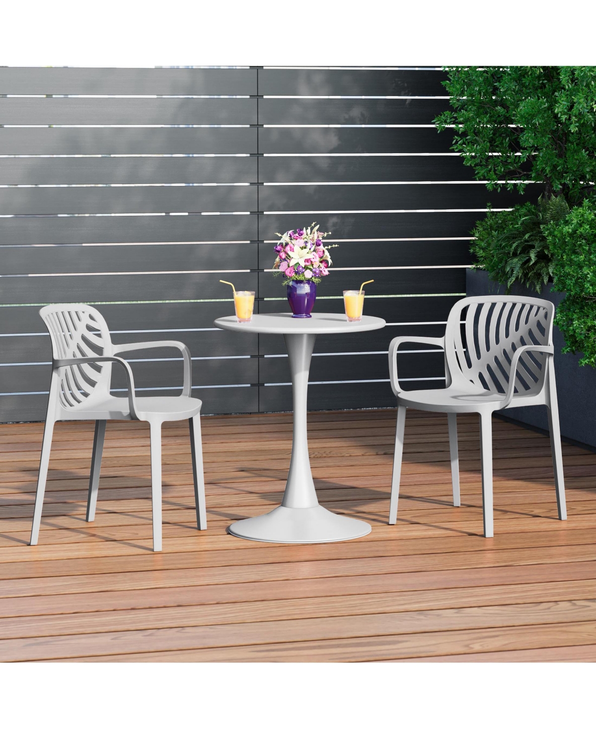 WestinTrends 3-Piece Outdoor Indoor Metal Patio Dining Table Set With Stackable Chairs