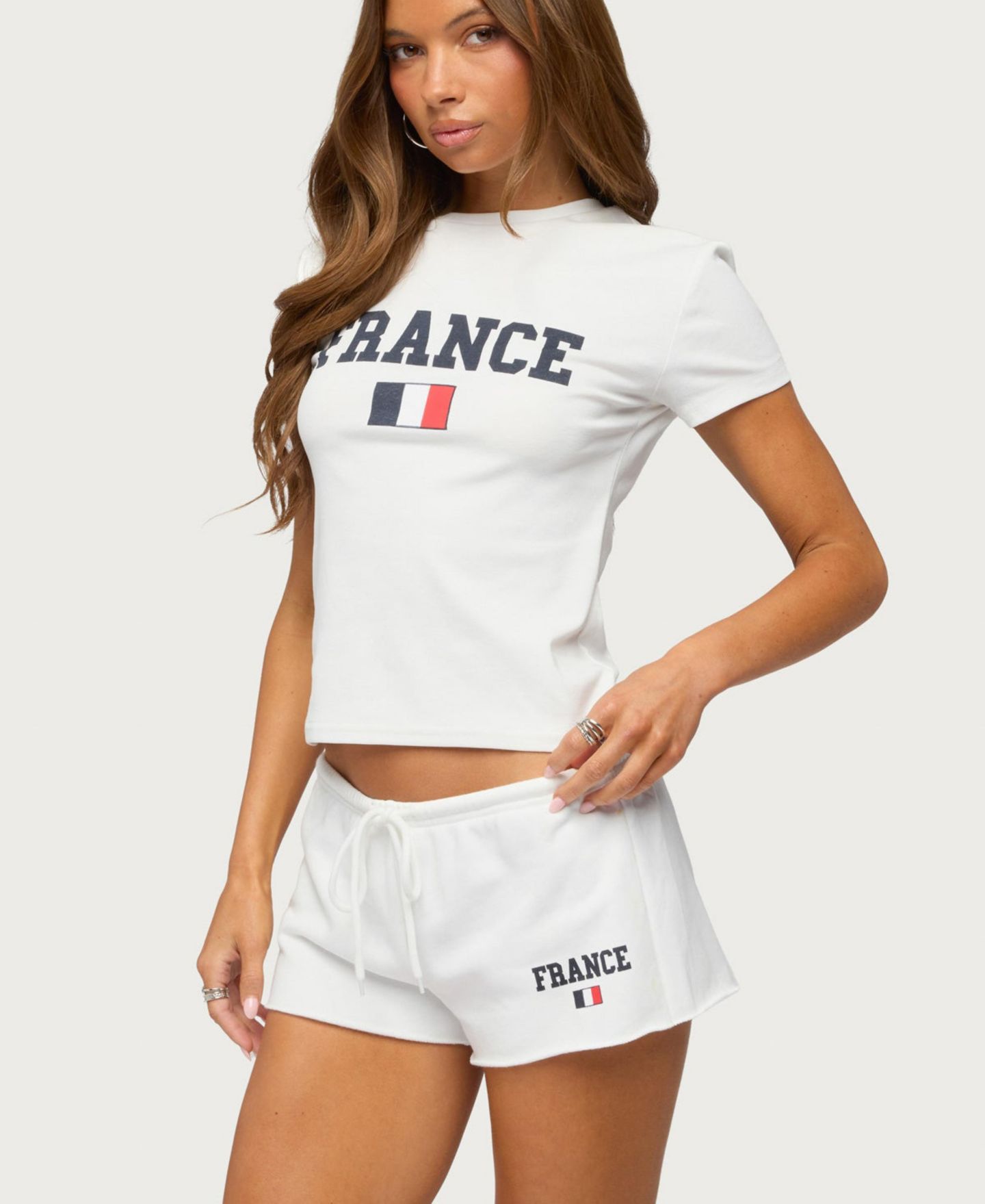 Женская футболка Edikted France, цвет: Белый — фото 4
