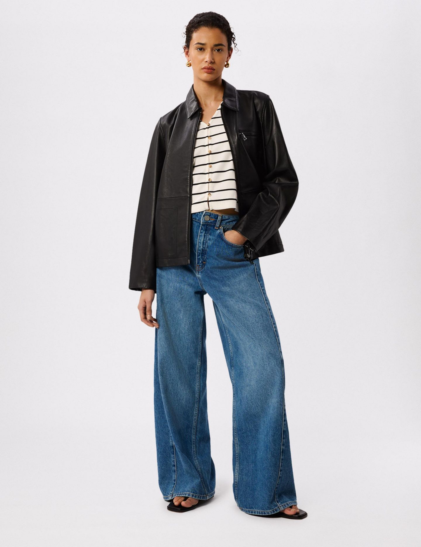 Женский топ Whistles Stripe Button Front, цвет: Разноцветный — фото 5