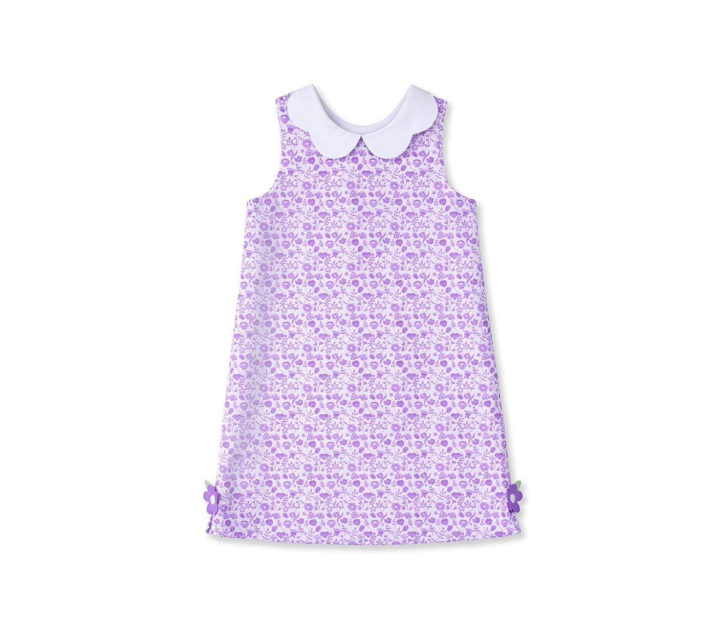 Платье Florence Eiseman Printed Pique Dress with Flowers для девочек, цвет: Тёмный фиолетовый — фото 1