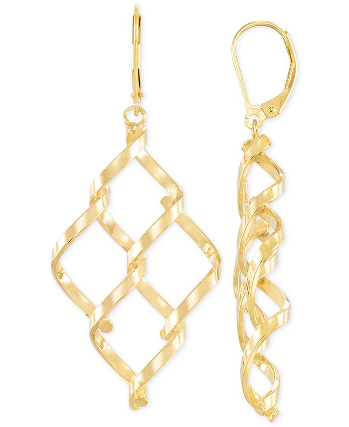 Italian Gold Interlocked Chandelier Earrings in 14k Gold & Reviews ...