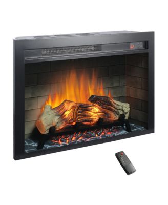 28 inch Electric Fireplace Insert, Recessed Fireplace with Multi-color Flame