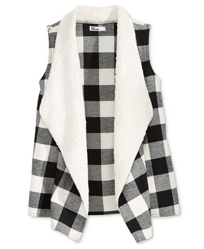 Epic Threads Girls' Faux-Fur Plaid Vest, Only at Macy's