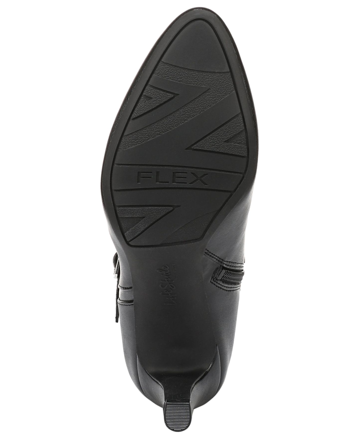 Женские ботинки LifeStride Glenore Zip Wide Calf Tall Almond Toe, цвет: Чёрная искусственная кожа — фото 5