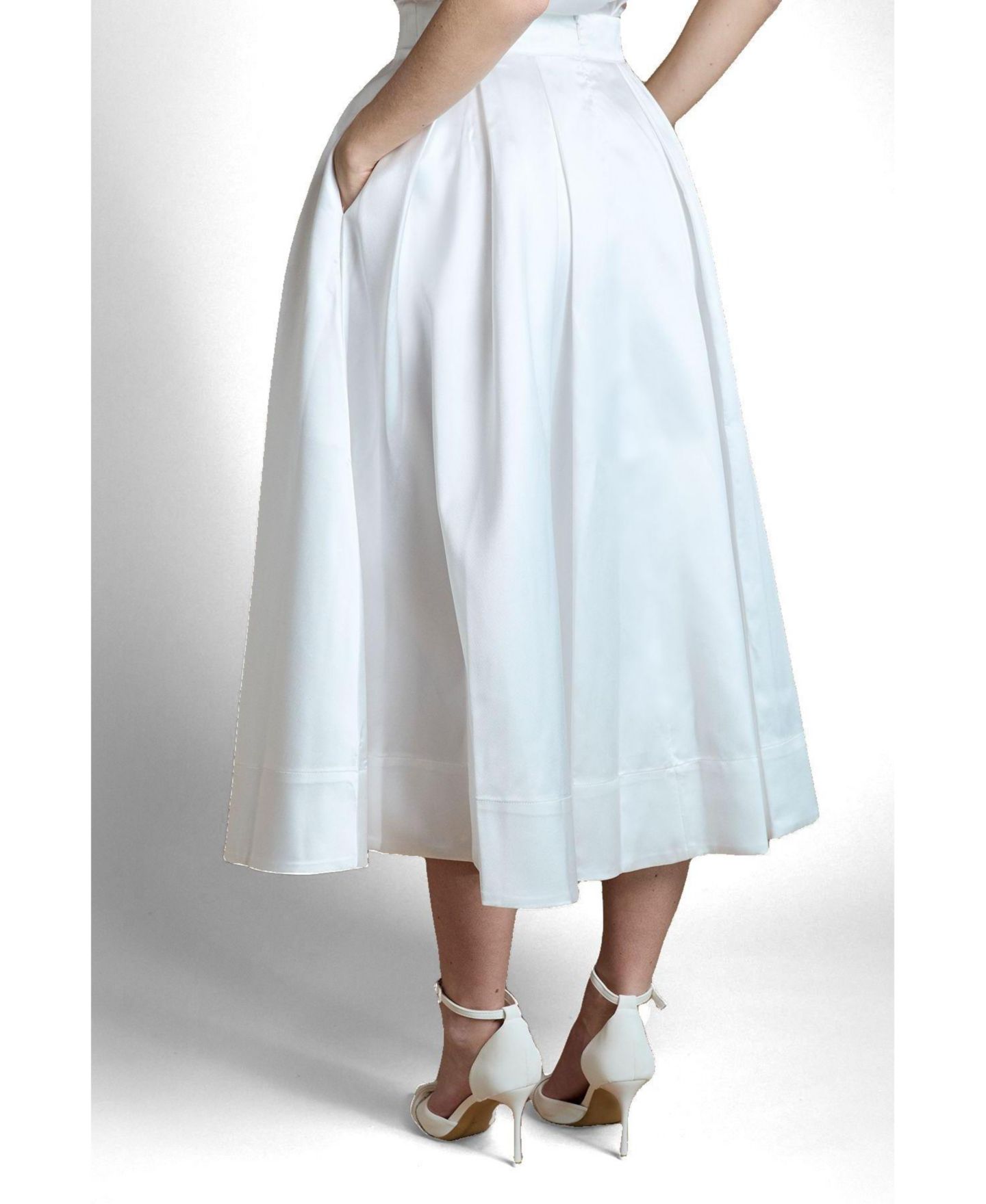 Женская юбка Coast Bridal Pleated Midi, цвет: Слоновая кость — фото 2