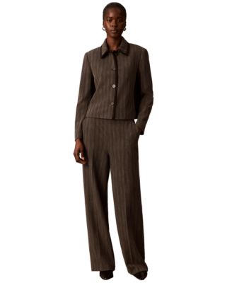 brown dress pants petite Herringbone & Trousers Available in Regular
