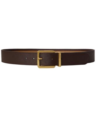 Two-Tone Reversible Crosshatch Leather Belt