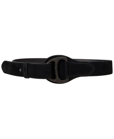 Женский ремень Lauren Ralph Lauren Studded D-Ring Wide, цвет: Чёрный