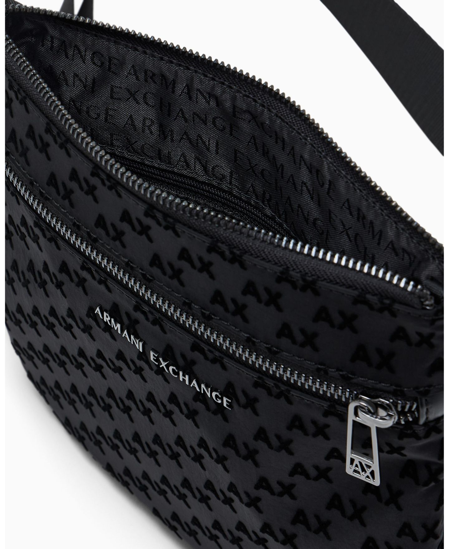 Мужская сумка A|X Armani Exchange Flocked Flat Crossbody, цвет: Чёрный — фото 4