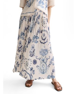 Women's Scotch and Soda Printed Micro Pleat Ankle Length Skirt
