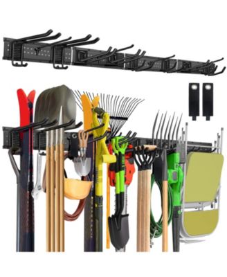 Tool Organizer Wall Mount Metal Rack Garden Hanger Holder Hooks