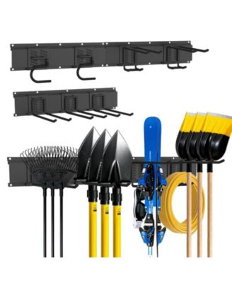 Wall Mount Garden Tool Organizer Rack 7 Hooks