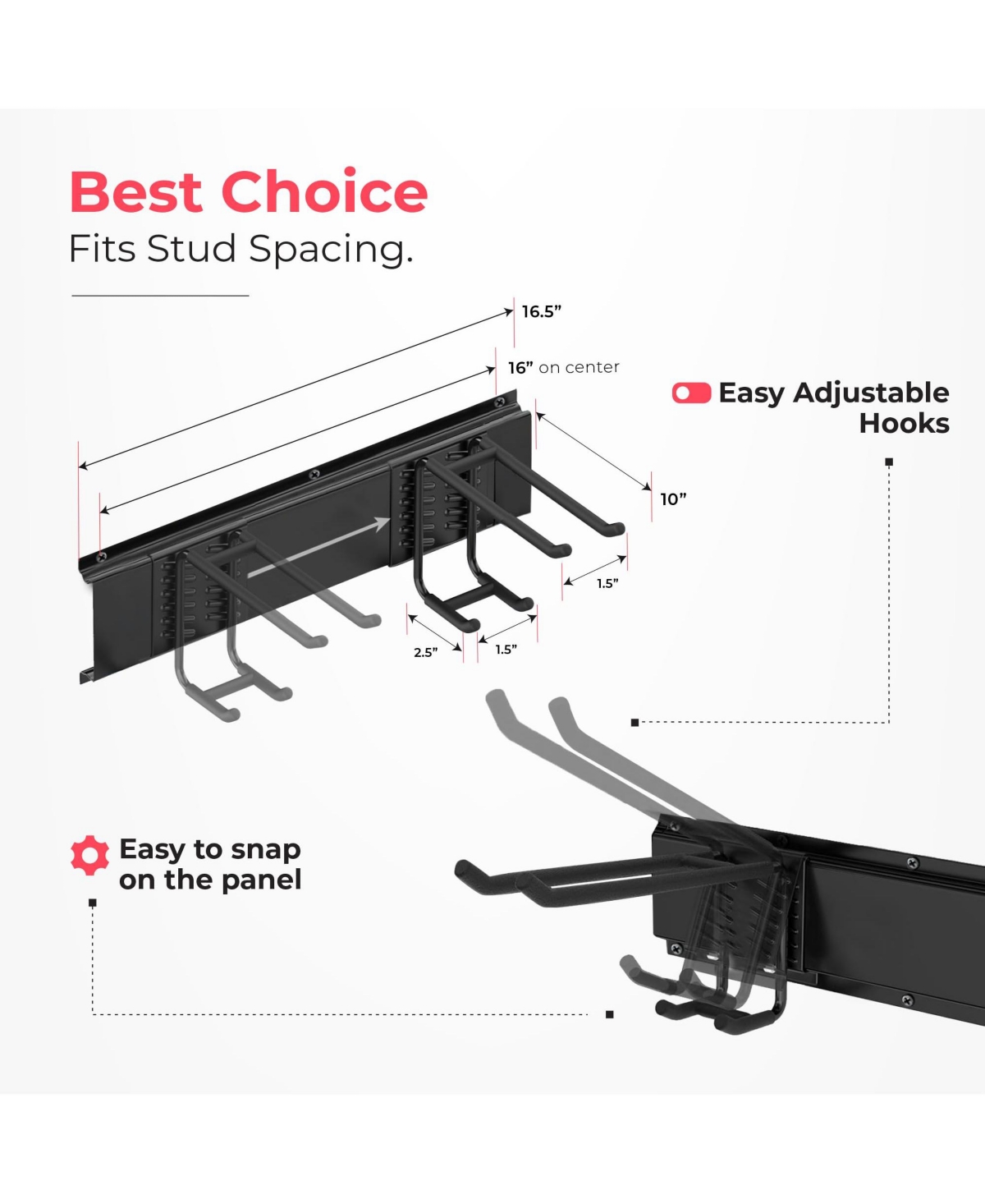 Xdovet Heavy-duty wall-mounted tool storage rack