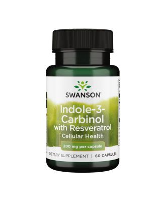 Swanson - Indole-3-Carbinol with Resveratrol I3C Supplement for Cellular Protection Supports Healthy Hormone Balance 60 Capsules