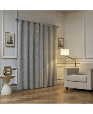 Adria Trellis Embroidered 100% Blackout Grommet Curtain Panel