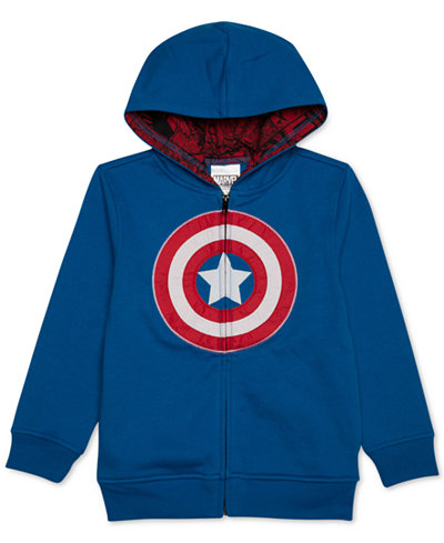 Marvel Little Boys' Captain America Zip-Up Hoodie