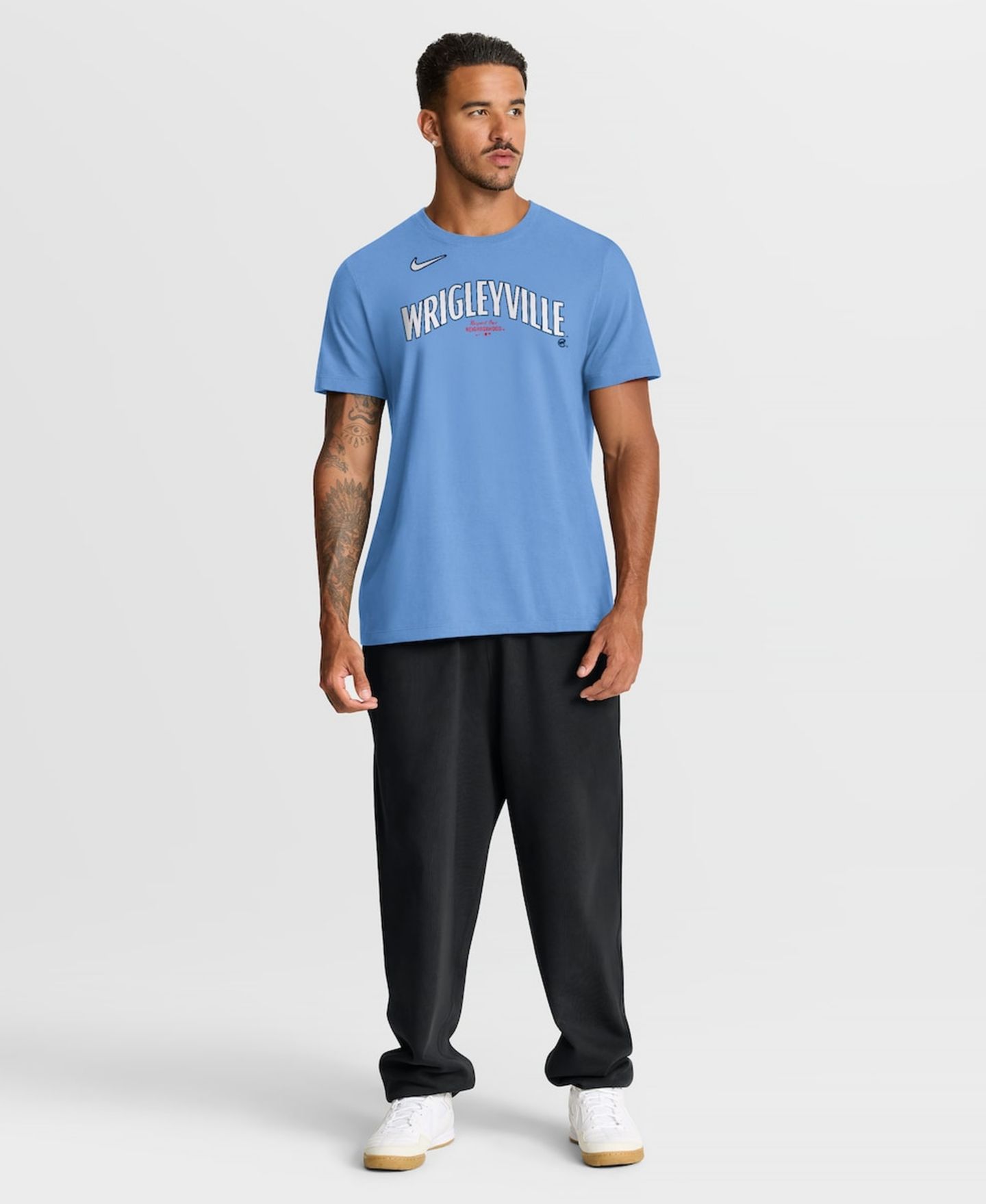 Мужская футболка Nike Light Blue Chicago Cubs City Connect Large Logo — фото 25