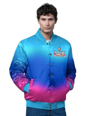 Men's Light Blue Super Bowl LX Full-Snap Varsity Jacket