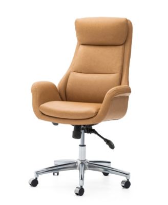 Mid-Century Modern 47.75" Leatherette High Back Office Chair