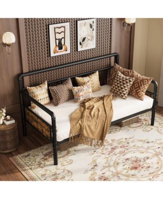 Twin Daybed with Classic Headboard, Metal Frame, Under-Bed Storage, No Box Spring Needed