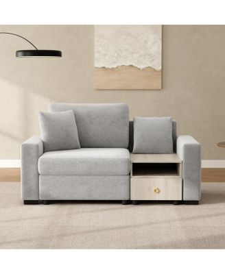   Modern 63.2'' Modular Sofa with Storage Armrest and Console
