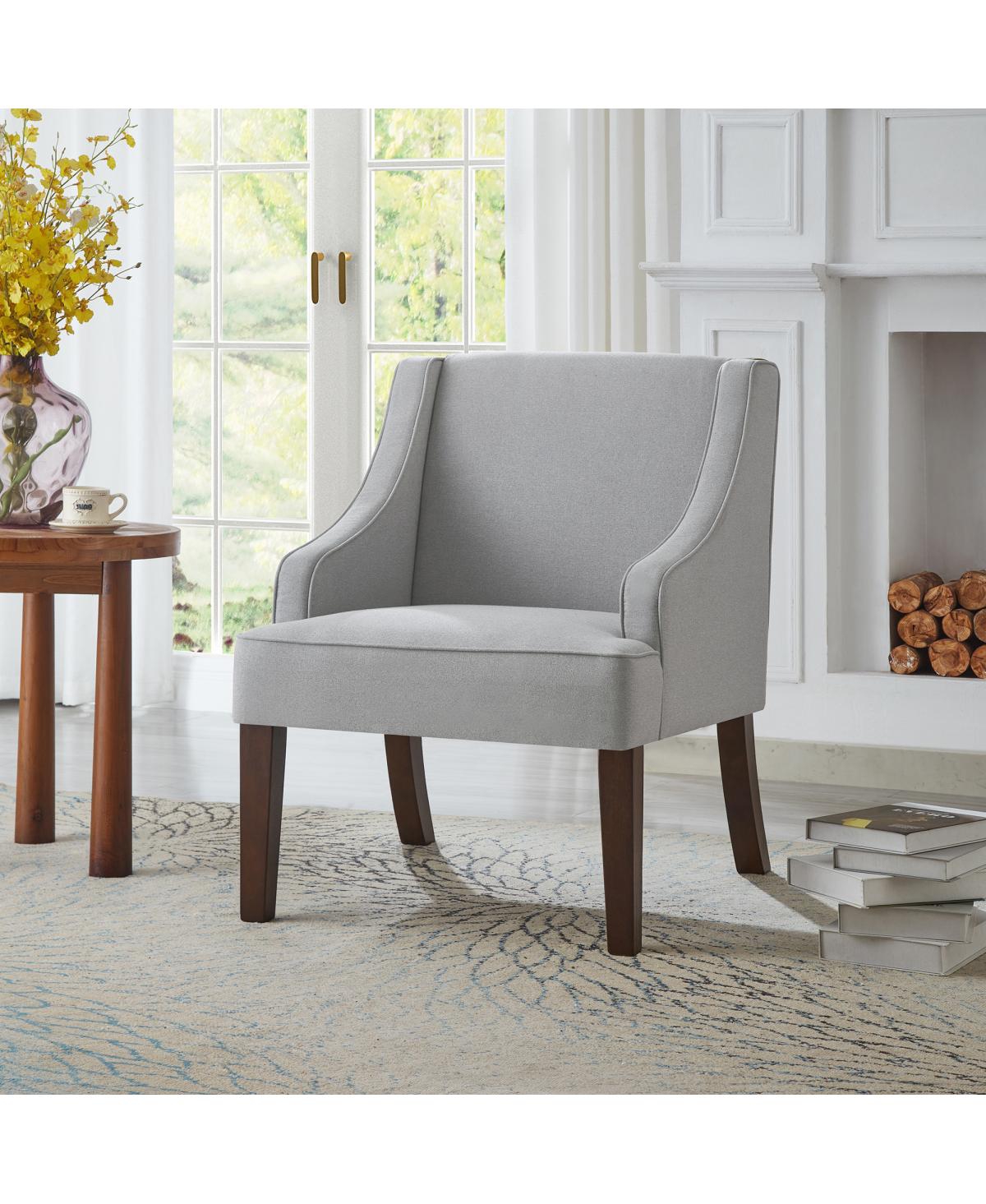 Streamdale Furniture Mid-Century Modern Upholstered Fabric Accent Chair with Solid Wood Legs