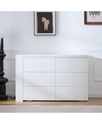6-Drawer L-Shaped Vanity Desk and Dresser Combo