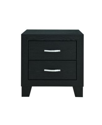 22" Solid and Manufactured Wood Two Drawer Nightstand