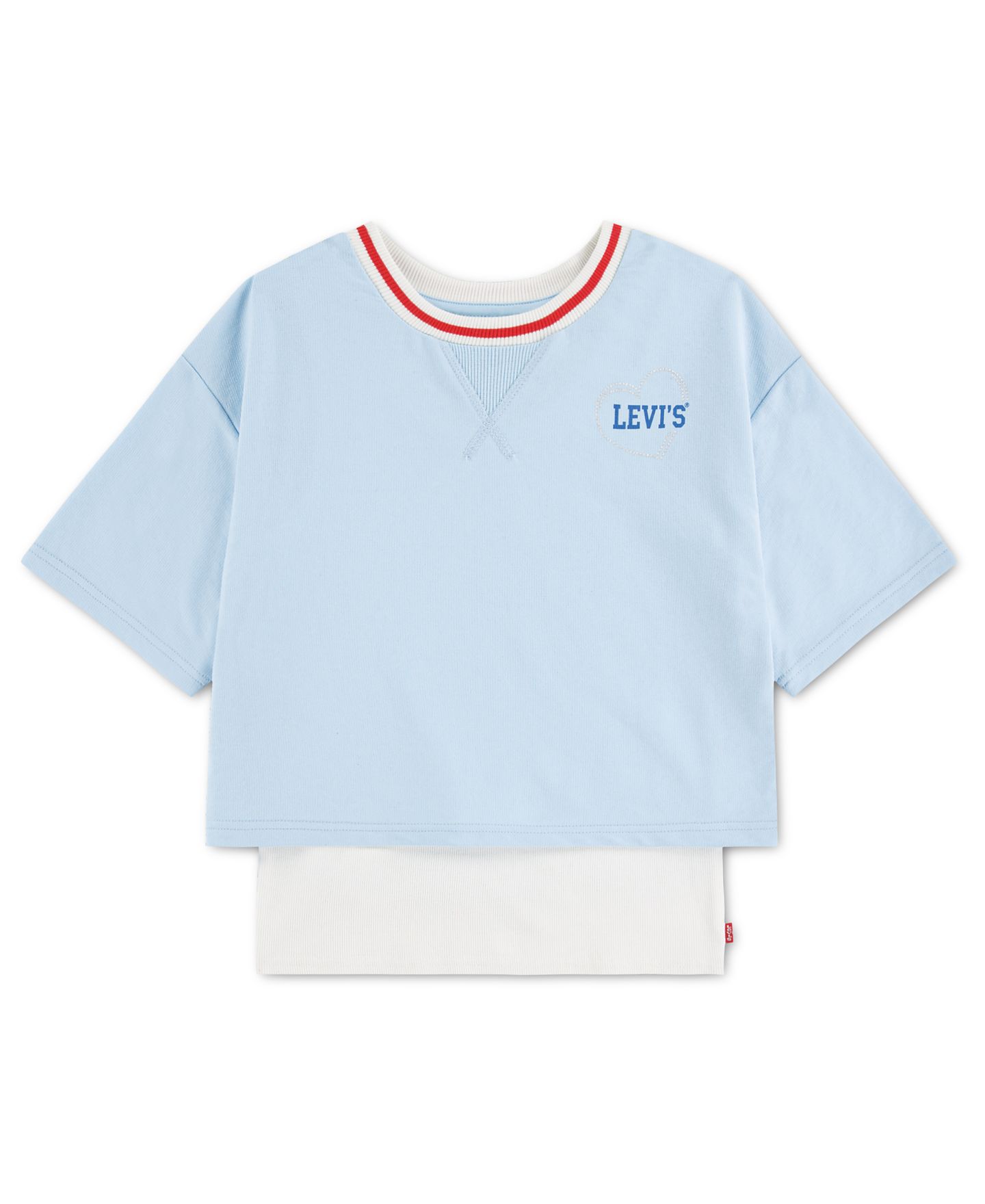 Футболка Levi's Layered Short-Sleeve T-Shirt для девочек, цвет: Angels Falls — фото 5