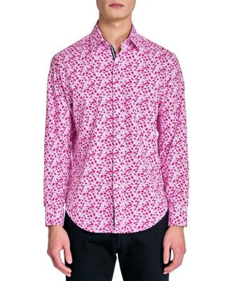 Men's Regular Fit 4-Way Stretch Performance Blushing Long Sleeve Button Down