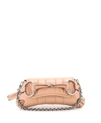 Small Horsebit Chain Shoulder Bag Vertical Quilted Leather