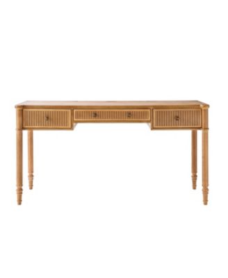 Antoinette 60''W Transitional Fluted Simple Assembly Desk with Charging Station