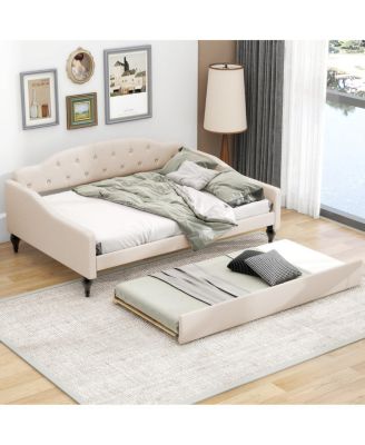 Upholstered Tufted Daybed with Twin Size Trundle