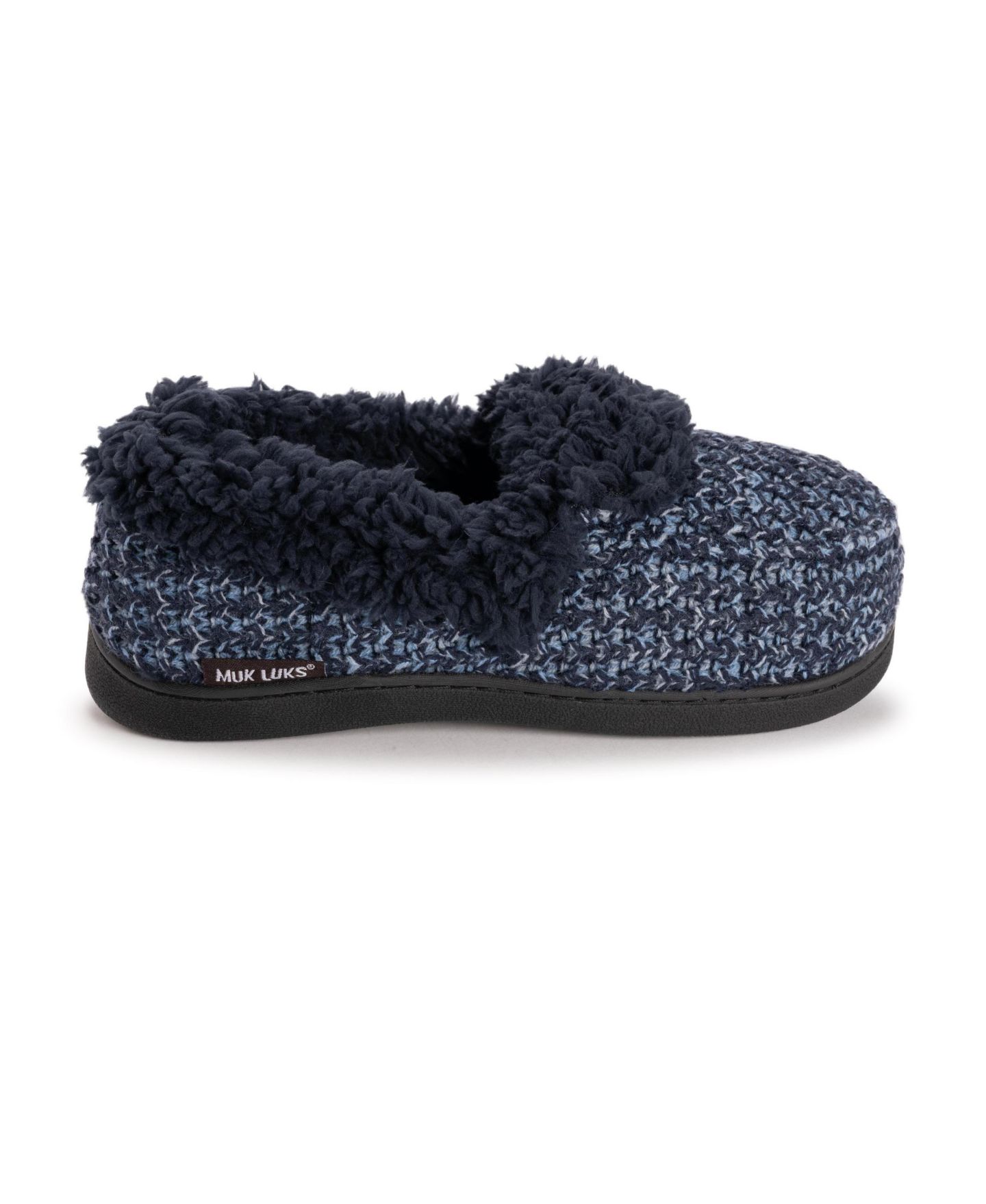 Женские тапочки MUK LUKS Anais Moccasin Slippers, цвет: Тёмный синий — фото 2